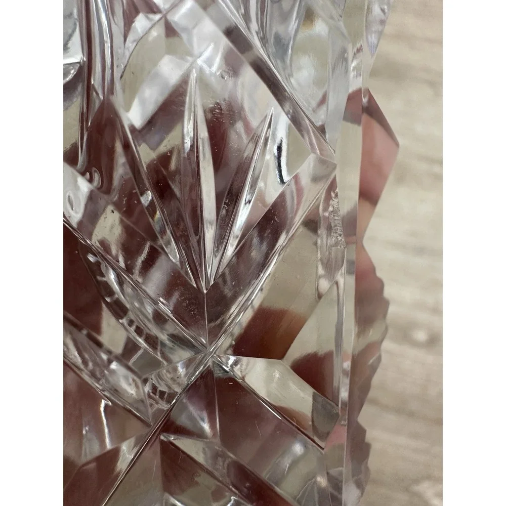VTG Clear Cut Glass Pedestal Salt & Pepper Shakers Tall Czechoslovakia 4.5